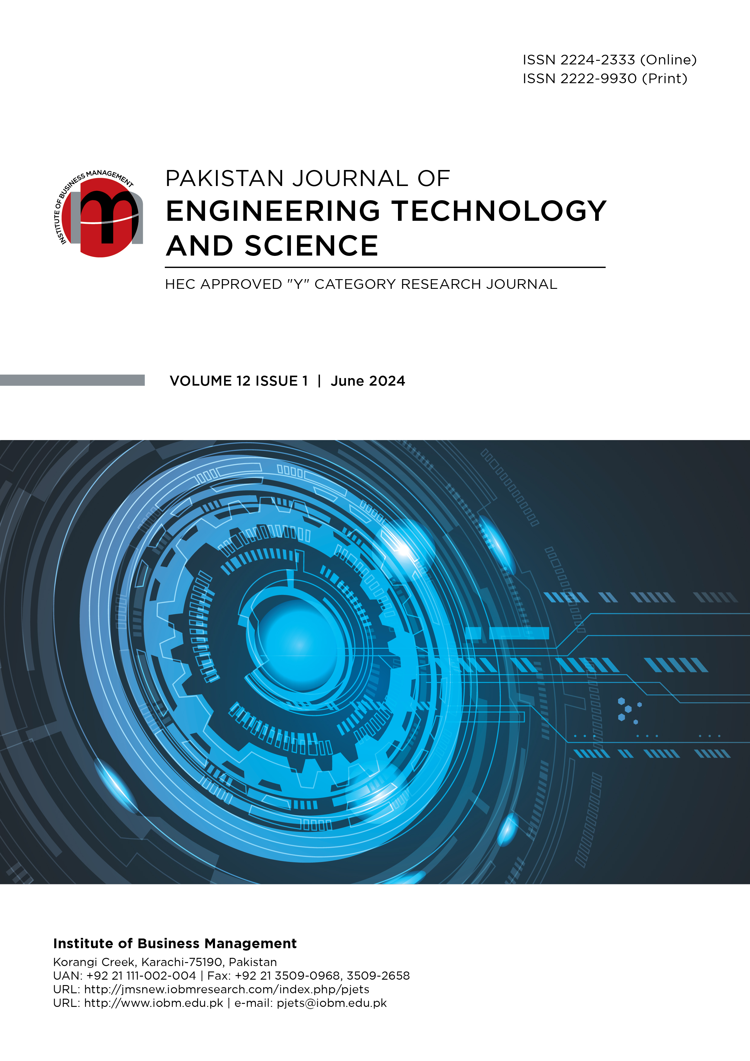 					View Vol. 12 No. 1 (2024): Pakistan Journal of Engineering, Technology & Science
				